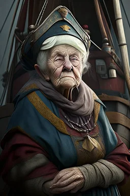 old woman captain of medival ship