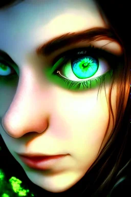 beautiful fantasy cartoon gaming green eyes zoomed out