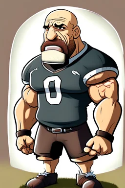 Bill Goldberg American football player ,cartoon 2d