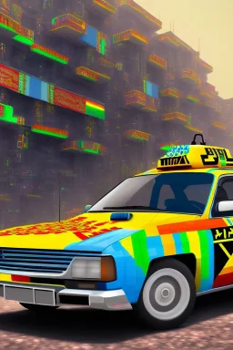 cyberpunk, kente, ghana flag, ghana taxi, ghana bus, village, 8k quality