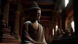 lord buddha speaking in monastery cinematic