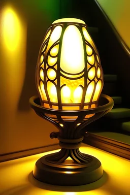 ein Bild von einer stehlampe, die in die heutige zeit passt, aber aus dem Jugendstil ist