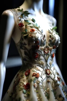 Dress Embroidery inspired nature, haute couture