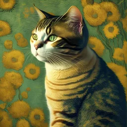 Portrait of a cat by Van Gogh