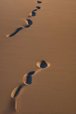 Sand Near THE WATER OF LAKE Gennisaretsky, bare footprints lead to the water. The image is in high quality in 8K.