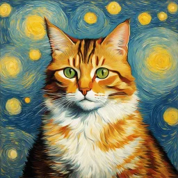 Portrait of a cat by Van Gogh