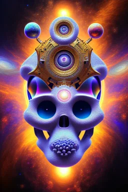 meditation, third eye, universe, fourth dimension, fractal, realistic, 8k, high quality, extreme detail, symmetrical, chakra, human ดวงตาเป็นแสง