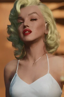 Marilyn Monroe, in full growth, smokes a cigarette, cyberpunk2077, photorealistic, 4k