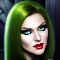 ultra detailed fullbody portrait of busty beautiful Black Widow, wearing skintight black costume, extremely detailed digital painting, intrincate, extremely detailed smiling face,crystal clear Big Green eyes, in the style of Adam Hughes , mystical colors , perfectly centered image, perfect composition, rim light, beautiful lighting,8k, stunning scene, raytracing