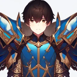 A shy and awkward young man in partial iron armor with short brown hair