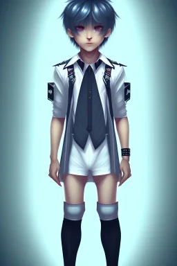 Shota, cute, baggy shirt, thigh high socks