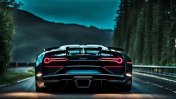 Bugatti Chiron And Lamborghini Veneno merged, desktop wallpaper, 4K, Cinematic, rear view