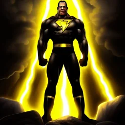 ultra detailed fullbody portrait of Black Adam, extremely detailed digital painting, intrincate, extremely detailed face,crystal clear Big Glowing eyes, mystical colors , perfectly centered image, perfect composition, rim light, beautiful lighting, 8k, stunning scene, raytracing, in the style of robert e howard and pablo oliveira and Ken Kelley