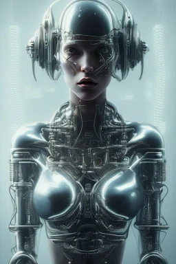 cyberpunk, chrome body, women, portrai, open mouth, perfect skin, tron, cyborg , perfekt, real, dream, hr giger