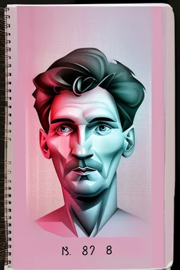 Create the cover of the book 1984 by Orwell. Soft colors. Sketch on papee