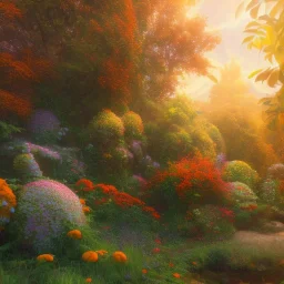 pixar style, 3d, volumetric summer garden environment and background, realistic painting of orange, looking excited, volumetric lighting, dramatic lighting, detailed digital painting, extreme dense and fine fur, anime, ornate, colour-washed colors, elegant, small minutiae, tiny features, particulars, centered, smooth, sharp focus, renderman gofur render, 8k, uhd, detailed eyes, realistic shaded volumetric lighting, sunlight caustics, backlight, centered camera view