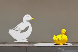 stencil by rubber ducky by Banksy