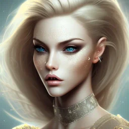 sexy, beautiful woman, detailed face, blond hair, in a fantasy world