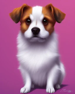 additive of a cute dog with white background, cartoon style