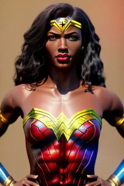 wonder woman in Kente costume, cinematic, ghana colours, african pattern, engraved, high detail