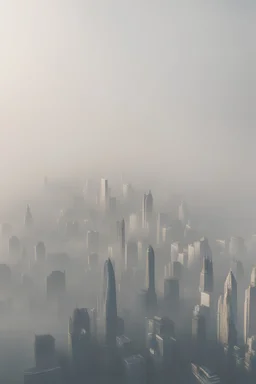 city covered in fog