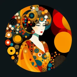 diseño gráfico para una tienda online de moda circular para mujer, que vende ropa, accesorios y objetos nuevos y usados, vintage, con colores intensos y atractivos, inspirado en Gustav Klimt