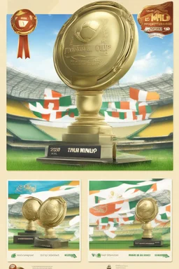 make a winner diploma of the football cup with the name Milo Cup