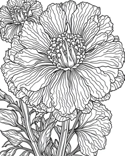 real massive Lisianthus flower coloring page