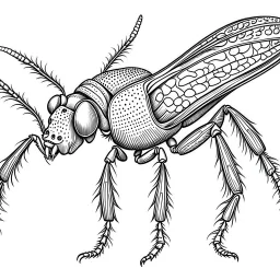 outline art for instects for adults with field cricket , white background, Sketch styl, only use outline. clean line art, no shadows and clear and well outlined, Intricate Patterns and Details