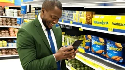 successful businessman man buys cellphone at walmart