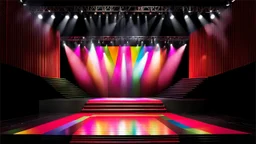 color graphic show very larg flat stage with flash lights