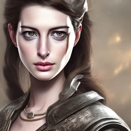 Anne Hathaway, rosto muito detalhado, vestindo roupa viking, efeito de névoa, efeito de particulas