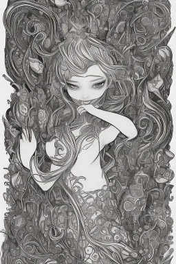 This captivating and delightful black line drawing is perfect for young artists. It features a charming and enchanting mermaid, waiting to be brought to life with colors by a 6-year-old child. The thick and bold outlines make it easy for little hands to color within the lines, fostering creativity and imagination. The mermaid is the centerpiece of the image, with her flowing hair, graceful tail, and a joyful expression on her face. The full undersea background adds depth and excitement to the s