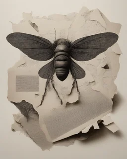 [A FLY HAS FALLEN IN THE OINTMENT], reality has no authority here, shapes before subjects, perspective replaced by importance, hierarchy overrides anatomy, shared symbolic plane, giant shape masses, tiny fragments, symbolic scale, asymmetry, negative space, one element must violate the visual order, Byzantine symbolic scale, torn-paper modernist folk-art collage, bright upper-range mid-high-key palette, square 1:1. ChatGPT