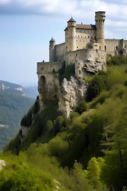 Historic castle on a rocky cliff