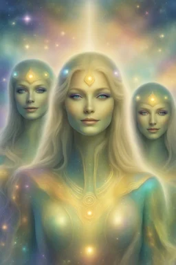 cosmic woman, blue skin,beautiful ufos rainbow, admiral from the future, galactic confédération, fine whole face, crystalline skin, expressive purple eyes,rainbow, smiling lips, very nice smile, costume pleiadian, Beautiful tall woman pleiadian Galactic commander, ship, perfect datailed golden galactic suit, high rank, long blond hair, hand whit five perfect detailed finger, amazing big puple eyes, mouth, high définition lips, cosmic happiness, bright colors,smile