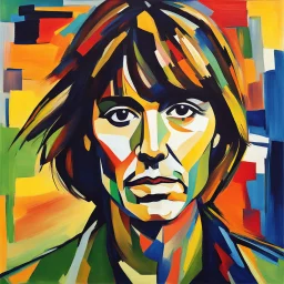 create an abstract portrait of Chrissie Hynde in the fauvist, expressionist art style of Oskar Kokoschka, Andre Derain , and Georges Rouault, highly detailed facial features, 4k