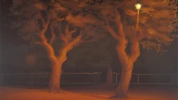 fall tree under Streetlight by Andrea del sarto