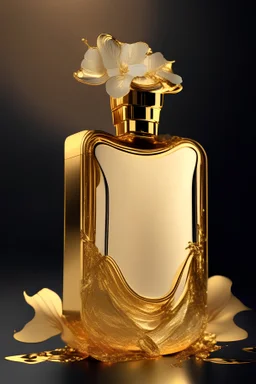 generate me an aesthetic photo of perfume for Perfume Bottles with Gold Leaf Accents