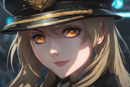 Tanya in youjo senki war artstyle, evil smile girl them, neon effect, war, very close picture, fire, apocalypse, intricate details, highly detailed, high details, detailed portrait, masterpiece,ultra detailed, ultra quality