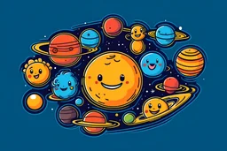 comic style solar system