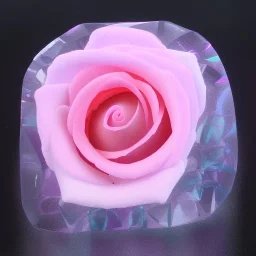 transparent multicolor crystal rose