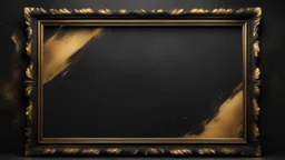 Hyper Realistic Black, & Golden Grungy-Thick-Frame-Background