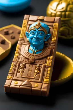 A chocolate wrapper representing the sky god Nut in the Pharaonic civilization