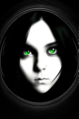 dark beautiful logo cartoon circle green eyes chubby