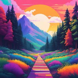 [psychedelic pixel illustration by Andrew MacLean with Kupka's colour palette] realistic photo 8k of the one, in the middle of nowhere