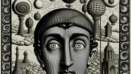 generates a painting based on the work and style of Piero Fornasetti