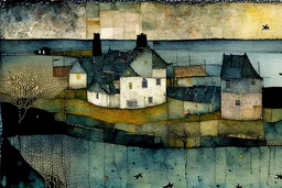 patchwork art by Jamie heiden, peter doig, Renoir, pol Ledent, endre penovac, Gustave Loiseau, Arthur Rackham, Doug Chinnery, Maud Lewis. inlay, watercolors and ink, beautiful, fantastic view, extremely detailed, intricate, best quality, highest definition, rich colours. intricate beautiful dynamic lighting award winning fantastic view ultra detailed 4K 3D high definition hdr