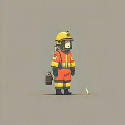 minimalistic character. firefighter