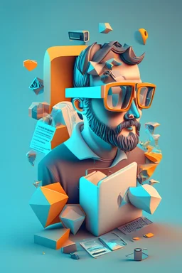 UX designer in 3D style